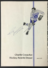 Load image into Gallery viewer, 1977 Leafs Charlie Conacher Hockey Awards Dinner Program Reggie Leach Signed
