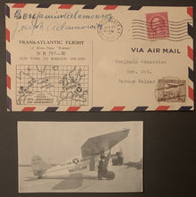 Load image into Gallery viewer, 1934 Air Mail Cover Autographed Signed Pilots Adamowicz Brothers NYC To Poland
