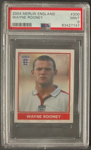 Load image into Gallery viewer, 2004 Merlin England #200 Wayne Rooney PSA MINT 9 Soccer Football Sticker Card