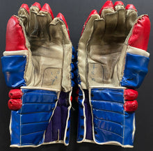 Load image into Gallery viewer, 1960's Professional Hockey Gloves Montreal Canadiens Team Colours Game Wear