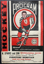 Load image into Gallery viewer, 1934 Senior Hockey Program Ottawa Auditorium Hull Volants vs Sudbury Wolves