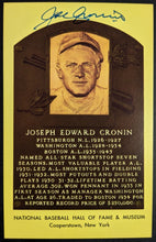 Load image into Gallery viewer, Joe Cronin Signed Hall Of Fame Plaque Autographed Postcard Red Sox MLB HOF JSA