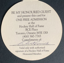 Load image into Gallery viewer, 1994 Hockey Hall Of Fame Clint Smith Admission Pass Signed Autographed NHL