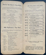 Load image into Gallery viewer, 1939 Thorobred Racing Program Woodbine Park Ontario Jockey Club Autumn Meeting