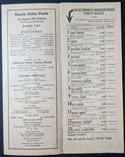 Load image into Gallery viewer, 1936 Santa Anita Park Turf Club Thorobred Racing Program Los Angeles Horse Race