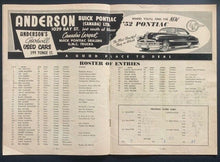 Load image into Gallery viewer, 1952 Stock Car Racing Program Exhibition Park Toronto Vintage Racing