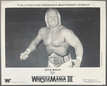 Load image into Gallery viewer, 1987 Wrestlemania III Hulk Hogan B&W Publicity Photo WWF WWE Wrestling Vintage