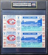Load image into Gallery viewer, 1972 World Series Full Tickets Oakland A's MLB Baseball Slabbed iCert Vintage