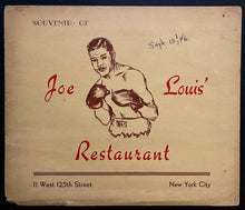 Load image into Gallery viewer, 1946 Heavyweight Boxing Champion Joe Louis Photo + New York Restaurant Album