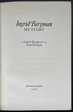 Load image into Gallery viewer, Ingrid Bergman My Story Hardcover Book Autographed Signed JSA Celebrity Actors