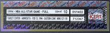 Load image into Gallery viewer, 1994 NBA Basketball All Star Game Full Ticket Target Center Minnesota iCert 10