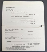 Load image into Gallery viewer, 1960 Chicago White Sox Unused Season Ticket Application Baseball MLB Vintage