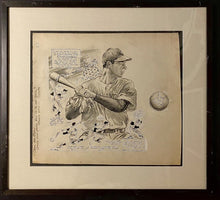 Load image into Gallery viewer, 1949 Original Joe DiMaggio New York Yankees MLB Artwork By Artist Lou Darvas