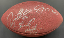 Load image into Gallery viewer, Joe Montana Doug Flutie Hershel Walker Autographed Wilson Football JSA HOF NFL
