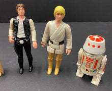 Load image into Gallery viewer, 1977 Luke Skywalker R2-D2 Han Solo Tusken Raider R5-D4 Star Wars Figurines