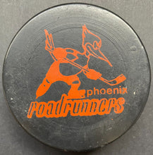 Load image into Gallery viewer, Phoenix Roadrunners WHA Hockey Game Puck Used Vintage Made In Canada Gamer