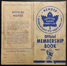 Load image into Gallery viewer, 1946-47 NHL Toronto Maple Leafs Bantam Hockey Club Membership Booklet Vintage