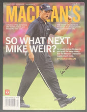 Load image into Gallery viewer, Mike Weir Autographed 2003 Maclean's Magazine Signed Golf Cover Vintage