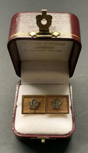 Load image into Gallery viewer, c1960's Toronto Maple Leaf 10k Gold Cufflinks NHL Hockey George Edwards Jewelers