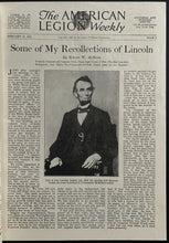 Load image into Gallery viewer, 1922 Vtg American Legion Weekly Magazine Cover Story President Abraham Lincoln