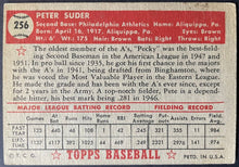 Load image into Gallery viewer, 1952 Topps Baseball #256 Pete Suder MLB Card Philadelphia Athletics 5th Series