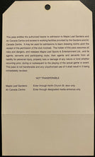 Load image into Gallery viewer, 1999 NHL Hockey Leafs Photographer Pass Maple Leaf Gardens Last Game Toronto