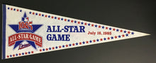 Load image into Gallery viewer, Vintage 1985 MLB All Star Game Pennant Minnesota Twins Hubert Humphrey Metrodome