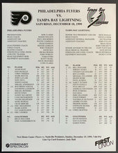 Load image into Gallery viewer, Mark Recchi Signed 1999 Philadelphia Flyers Hockey v Tampa Program + Game Notes