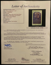 Load image into Gallery viewer, MLB Baseball Ted Williams Signed Hall of Fame Plaque Postcard Autographed JSA