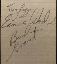 Load image into Gallery viewer, Signed Canadian Football League Autograph Sheet Bud Grant Don Luzzi Vintage