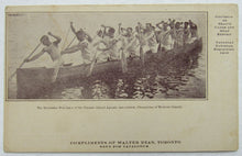 Load image into Gallery viewer, 1906 Toronto Island CNE Postcard Walter Dean's Canoe Boats Hiawatha War Crew