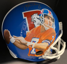 Load image into Gallery viewer, John Elway Signed Hand Painted Full Size NFL Football Broncos Helmet 1/1 Beckett