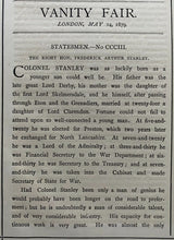 Load image into Gallery viewer, 1879 Vintage Vanity Fair Canada Governor General Lord Stanley Cup Preston Print
