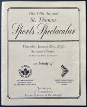Load image into Gallery viewer, 2010 St. Thomas Sports Celebrity Dinner Signed Program Autographed NHL Vintage