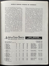 Load image into Gallery viewer, 1957 World Series MLB Baseball Program Milwaukee County Stadium Braves Yankees