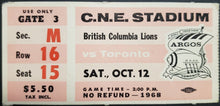 Load image into Gallery viewer, 1968 C.N.E. Stadium British Columbia Lions vs Toronto Argonauts CFL Football
