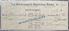 Load image into Gallery viewer, 1913 Jack London Autographed Cheque Signed White Fang Author PSA NM-MT 8