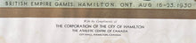 Load image into Gallery viewer, 1930 1st Ever British Empire Game Poster City Of Hamilton Issued Commonwealth