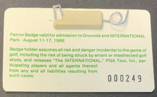 Load image into Gallery viewer, 1986 International PGA Tournament Guest Badge Inaugural Event Castle Pines Golf