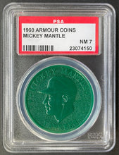 Load image into Gallery viewer, 1960 Mickey Mantle Armour Coin PSA NM 7 Vintage New York Yankees MLB Baseball