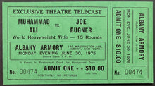 Load image into Gallery viewer, 1975 Closed Circuit Broadcast Ticket Muhammad Ali-Joe Bugner at Albany Armory