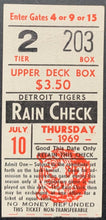 Load image into Gallery viewer, 1969 Detroit Tigers Cleveland Indians Ticket Stub Tiger Stadium MLB Baseball VTG