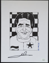 Load image into Gallery viewer, Mario Andretti Autographed Signed Caricature Print Racing NASCAR F1 JSA LOA