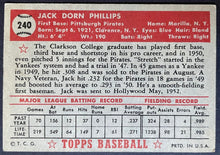 Load image into Gallery viewer, 1952 Topps Baseball Jack Phillips #240 Pittsburgh Pirates MLB Card Vintage