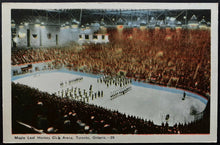 Load image into Gallery viewer, 1931 Vintage NHL Hockey Toronto Maple Leafs Gardens First Game Postcard