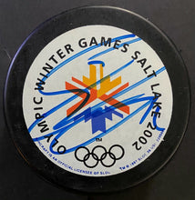 Load image into Gallery viewer, 2002 Signed Salt Lake City Olympics Hockey Simon Gagne Autographed Puck