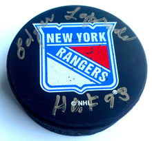 Load image into Gallery viewer, Edgar LaPrade Signed New York Rangers NHL Hockey Puck Autographed HOF 93