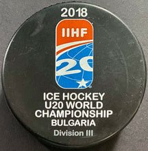 Load image into Gallery viewer, 6 Different IIHF World Championship Game Hockey Pucks Bulgaria 2018-2020