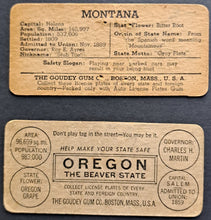 Load image into Gallery viewer, 1937 The Goudey Gum Trading Cards Montana + Oregon License Plates Vintage