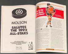 Load image into Gallery viewer, 1992 NHL Hockey All Star Weekend Program Philadelphia Spectrum Morenz Cover VTG
